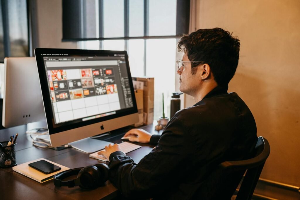 Graphic Designer Working on Computer